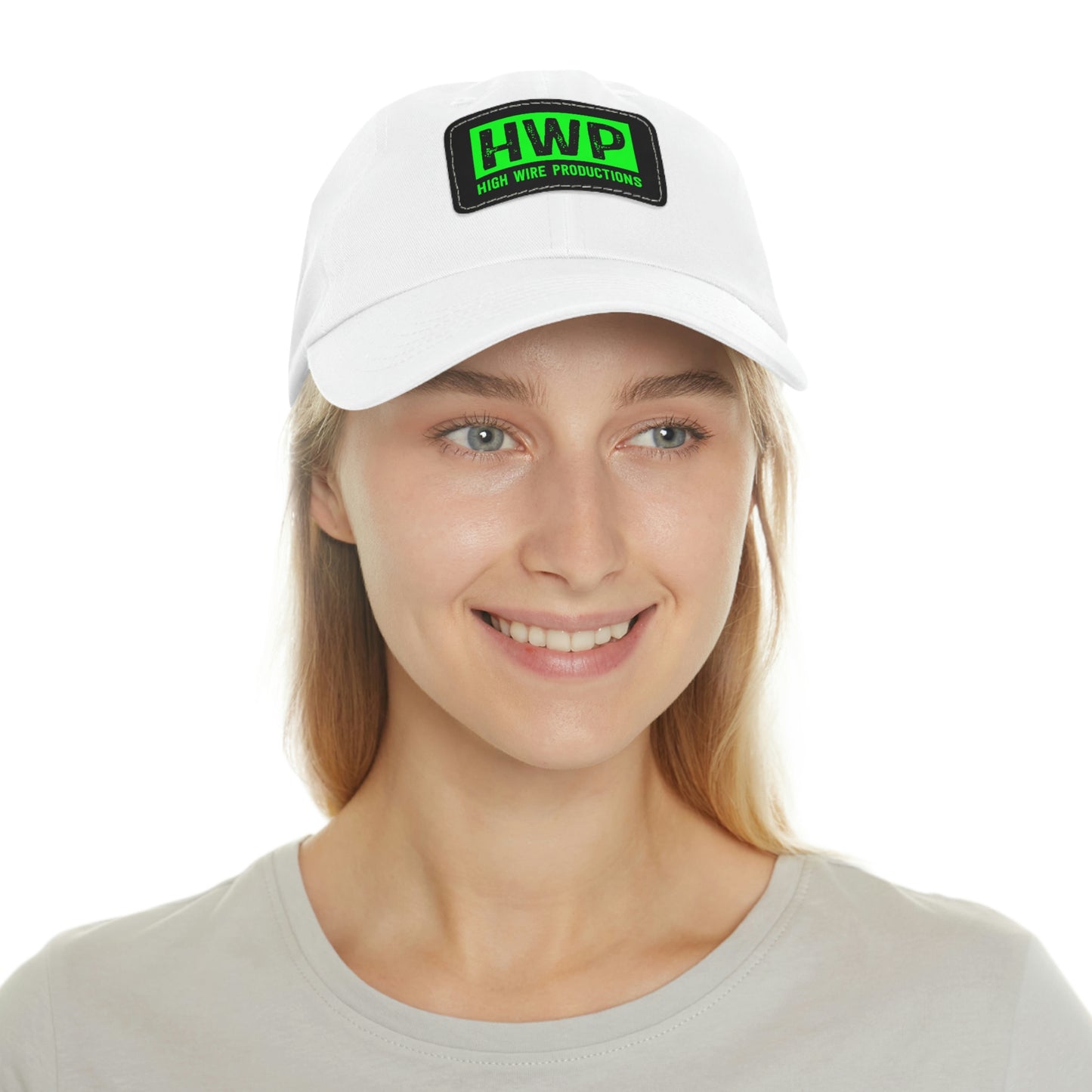 HWP Green logo Dad Hat with Leather Patch