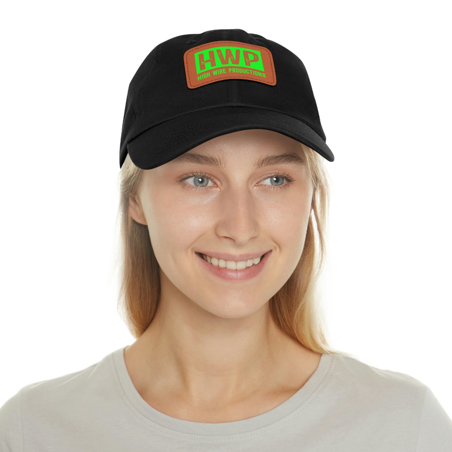 HWP Green logo Dad Hat with Leather Patch