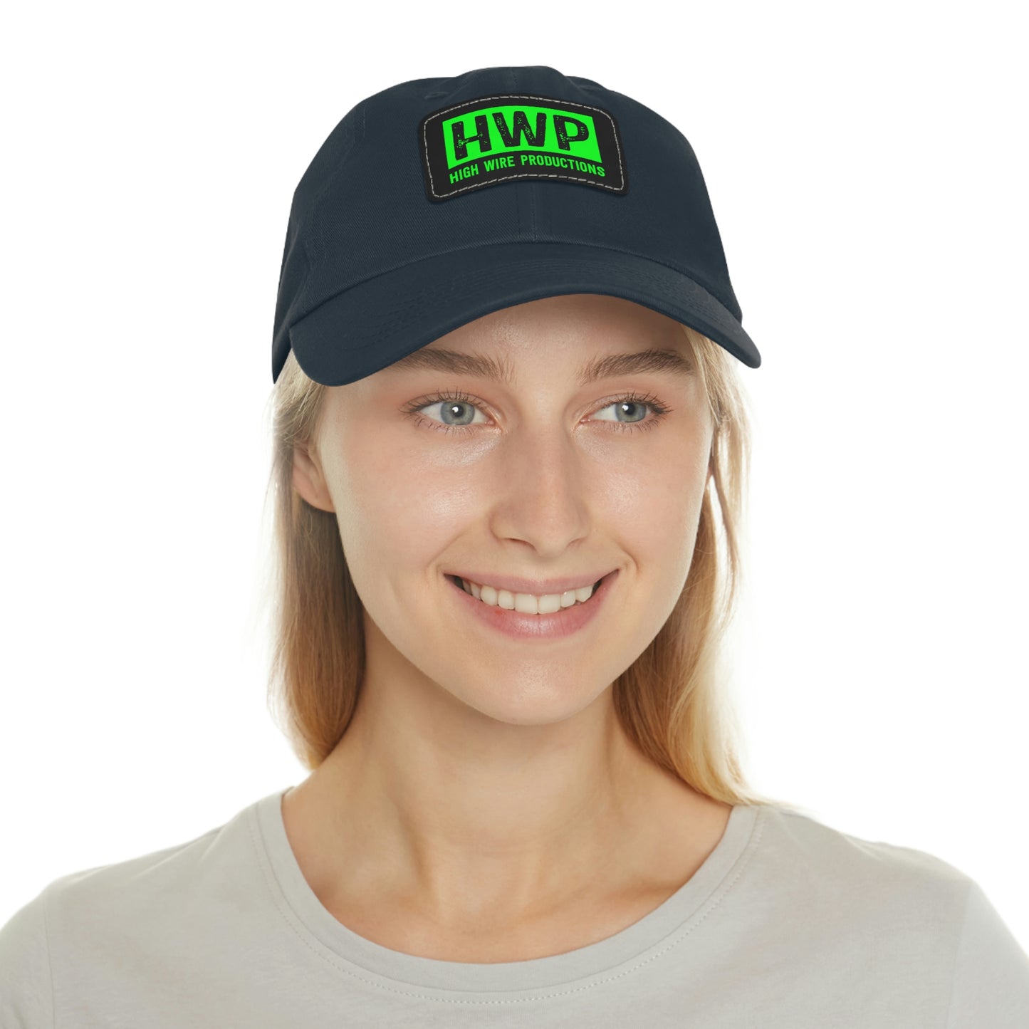 HWP Green logo Dad Hat with Leather Patch