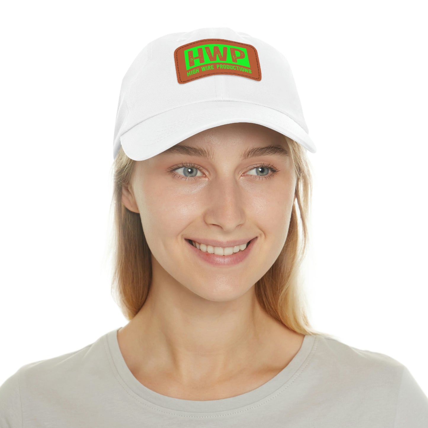 HWP Green logo Dad Hat with Leather Patch