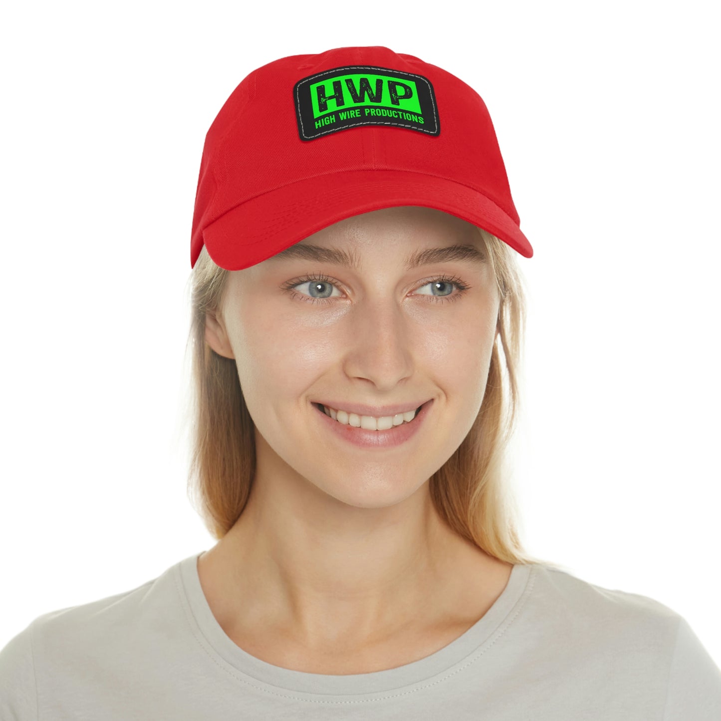 HWP Green logo Dad Hat with Leather Patch