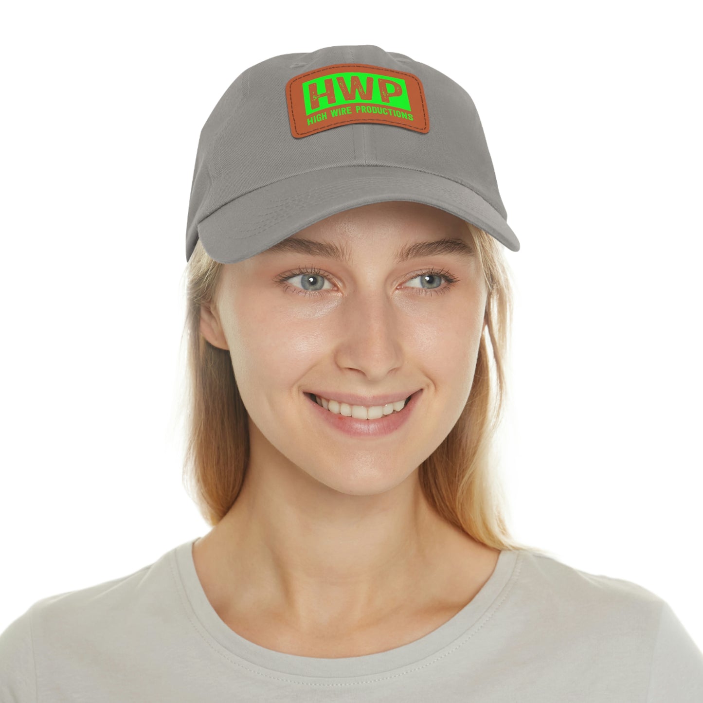 HWP Green logo Dad Hat with Leather Patch