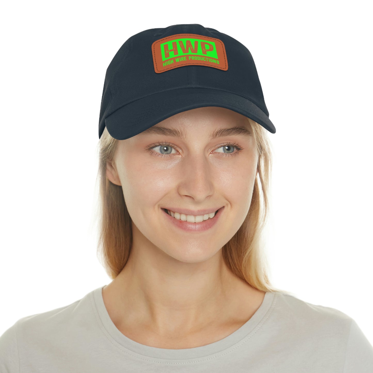 HWP Green logo Dad Hat with Leather Patch